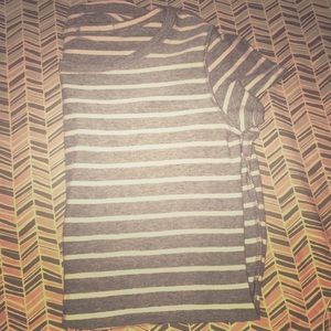 Gray and white striped t shirt dress